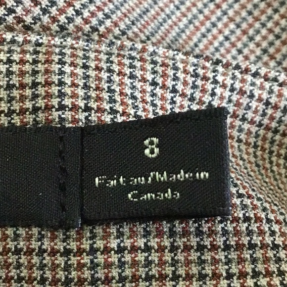 IRIS Setlakwe tan micro plaid bootcut pants sz 8 - Picture 8 of 9